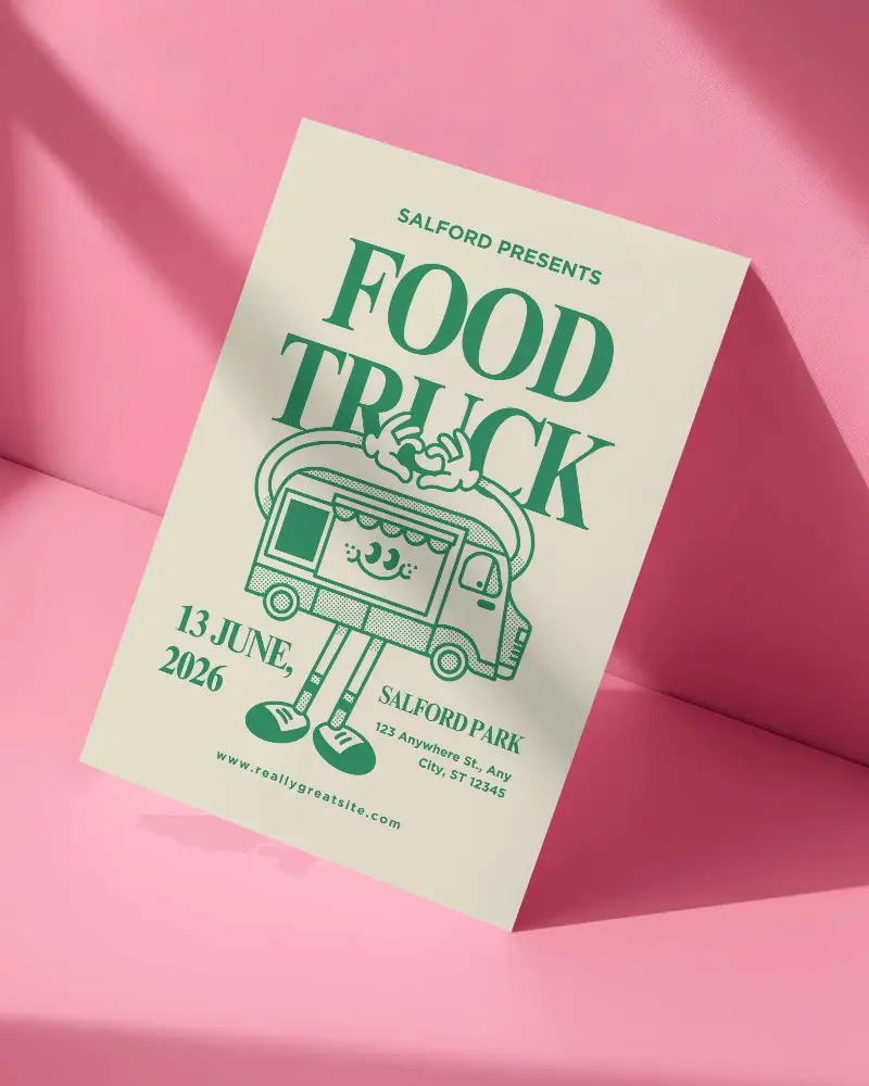 Blank Flyer Mockup On Modern Pink Background For Design Presentation