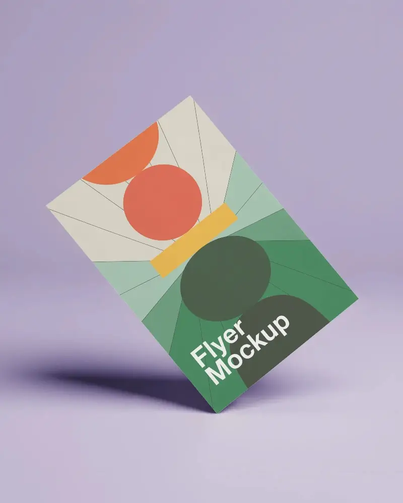 Premium Floating Flyer Mockup For Creative Print Presentation And Marketing Materials