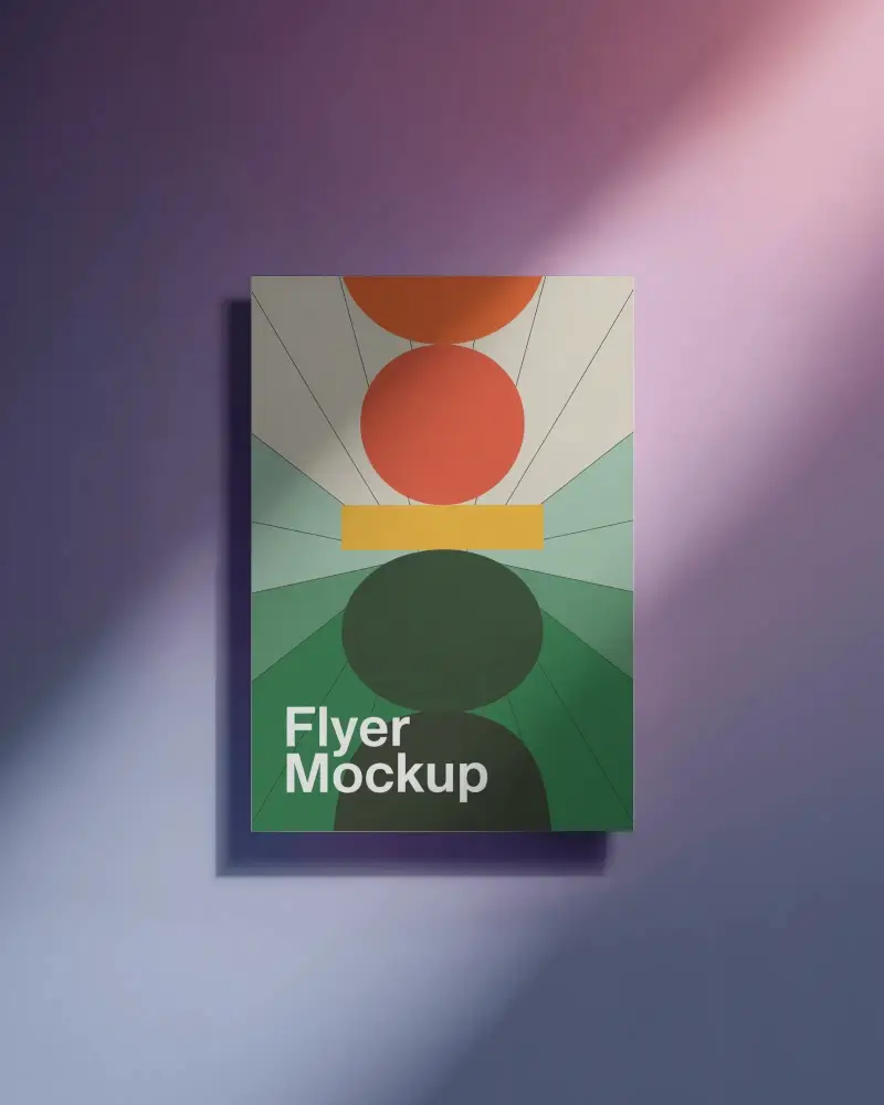 Minimalistic Flyer Mockup Presentation With Gradient Shadow Background For Design Showcase