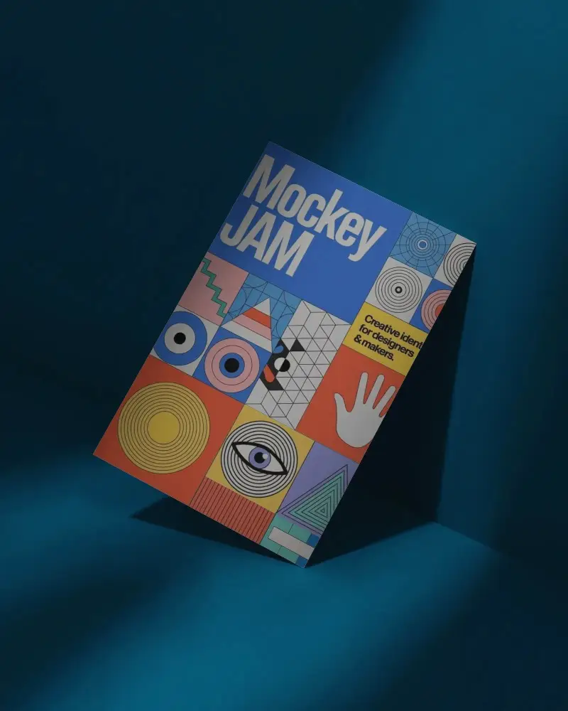 Minimalistic Blank Flyer Mockup Modern Shadow Background Stylish Design Presentation Template