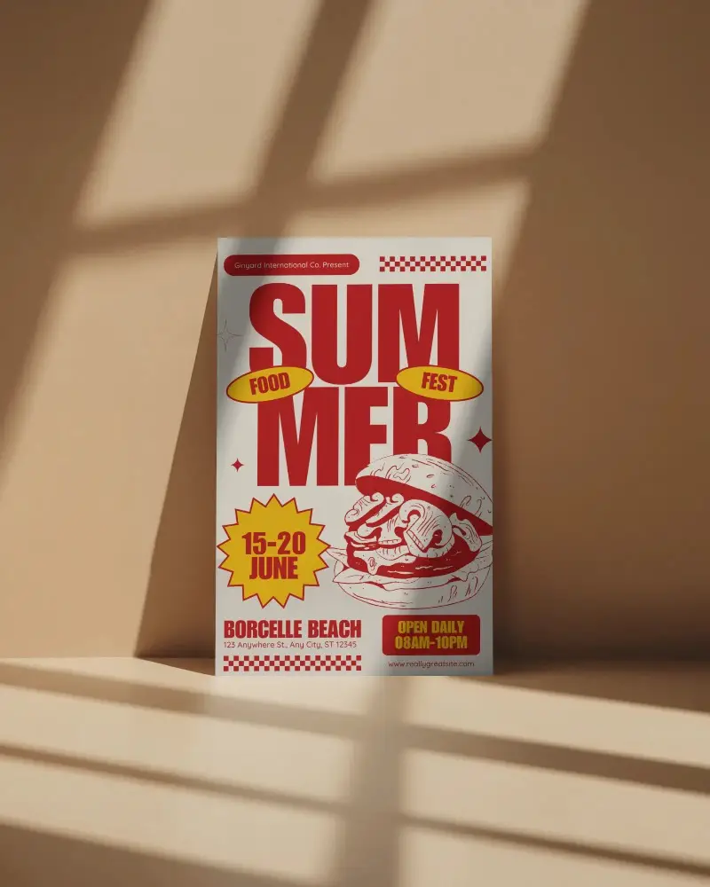 Elegant Minimalist Flyer Mockup With Natural Light And Soft Shadows For Modern Presentation