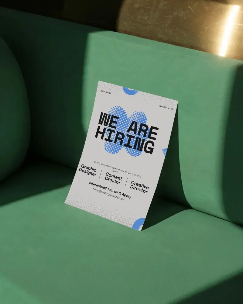 Elegant Flyer Mockup On Soft Furniture Clean Branding Showcase