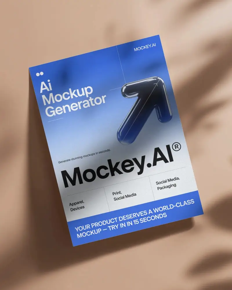 Modern Flyer Mockup With Soft Shadow Effects On Textured Paper Background