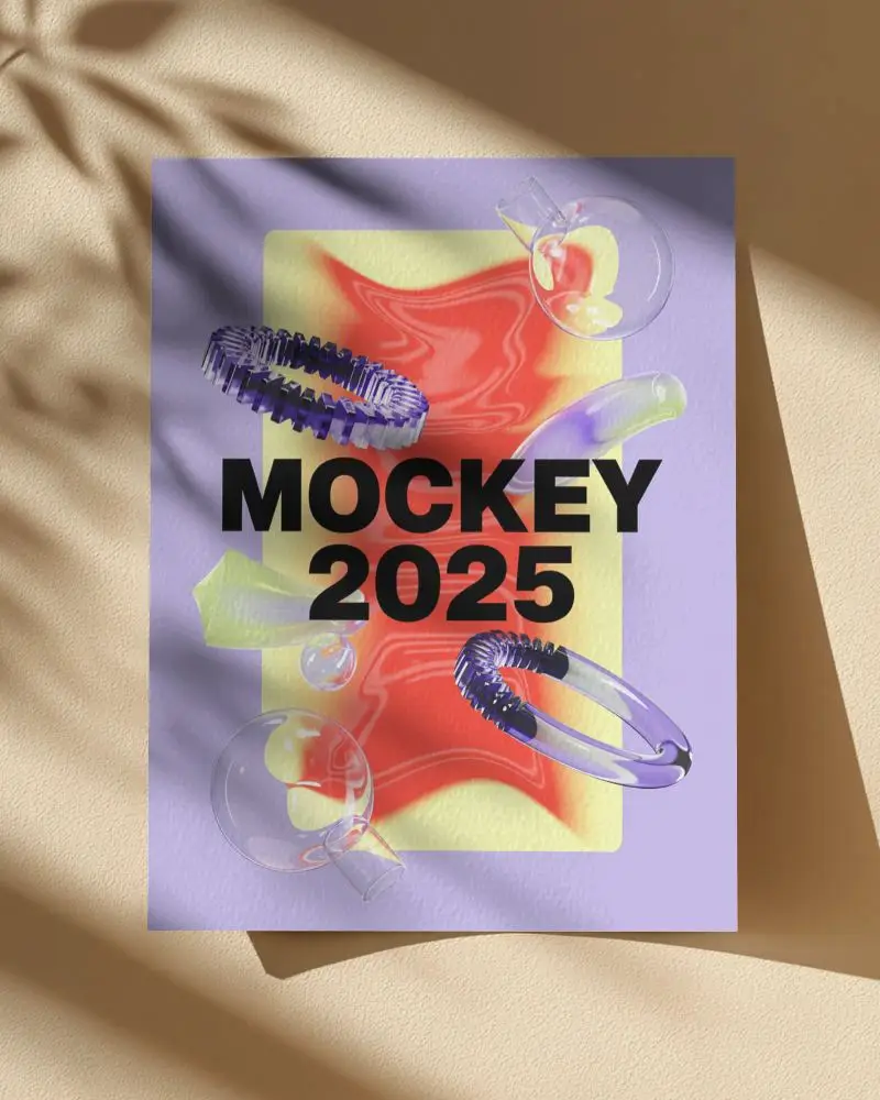 Realistic Flyer Mockup With Natural Shadow Overlay For Professional Print Presentation