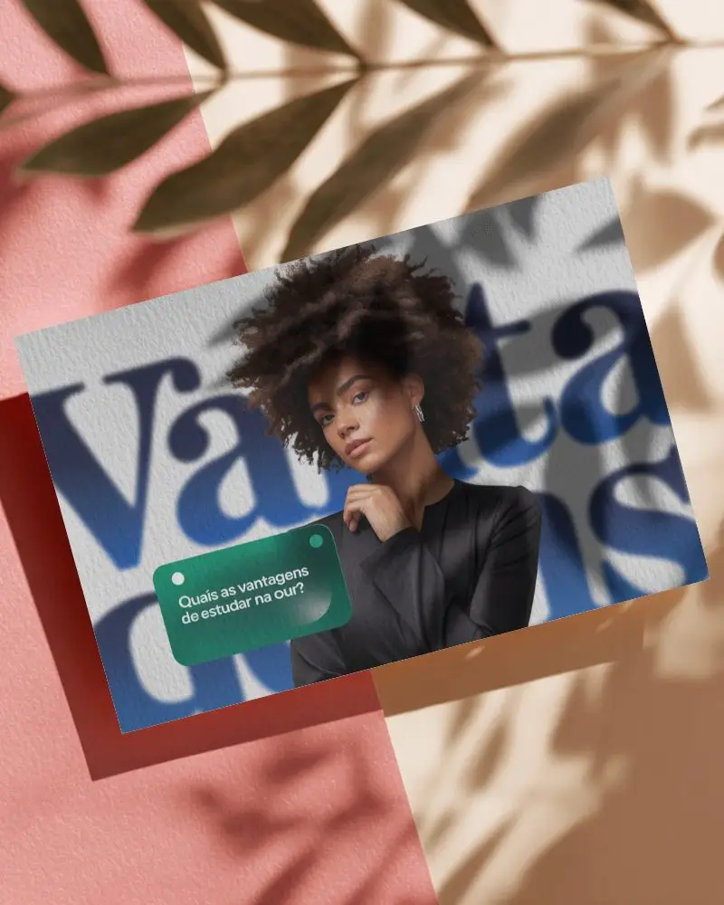 Stylish Leaf Shadow Flyer Mockup On Textured Background For Modern Design Presentation