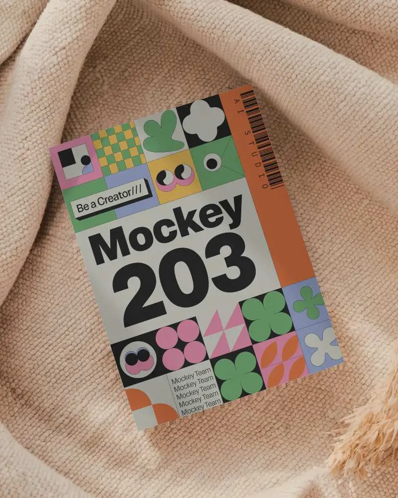 Minimalistic Flyer Mockup On Textured Fabric Background For Branding And Promotion Display