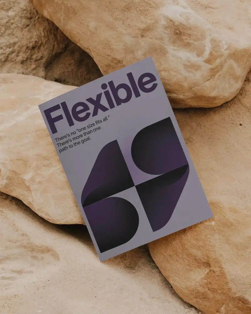 Vertical Paper Flyer Mockup Placed On Rough Stone Background For Design Showcase