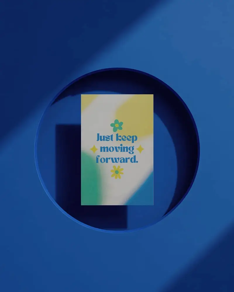 Minimalist Flyer Mockup Centered Inside Geometric Circle Background Design