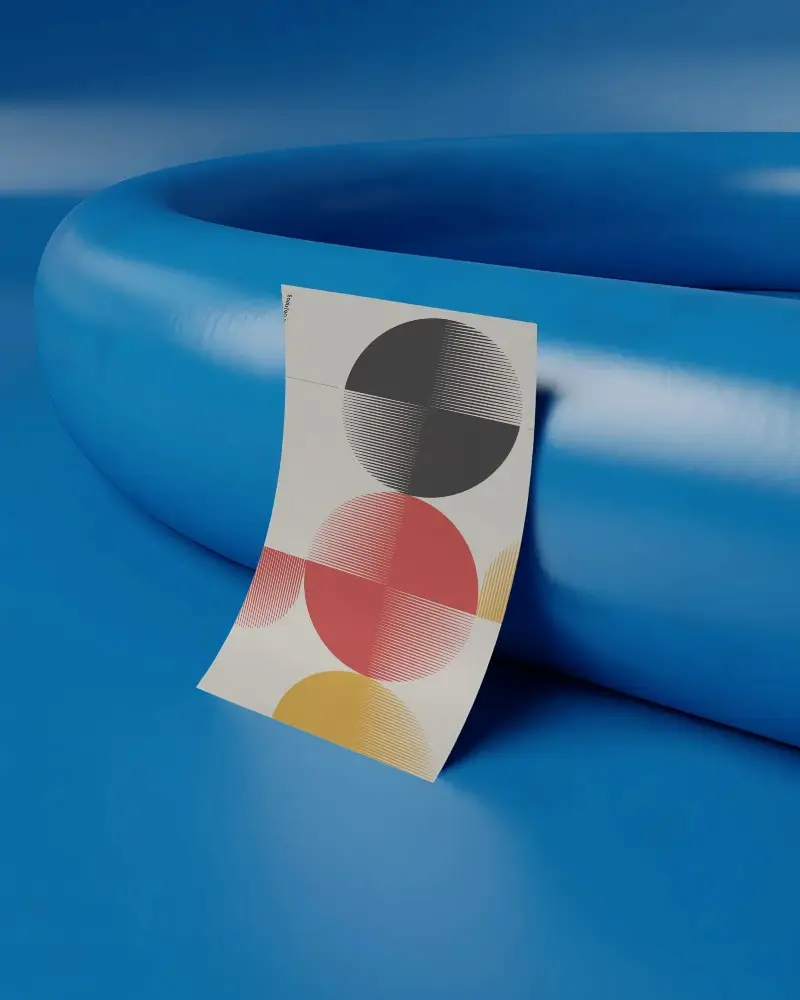 Minimalist Flyer Mockup With Curved Corner On Smooth Surface For Design Presentation