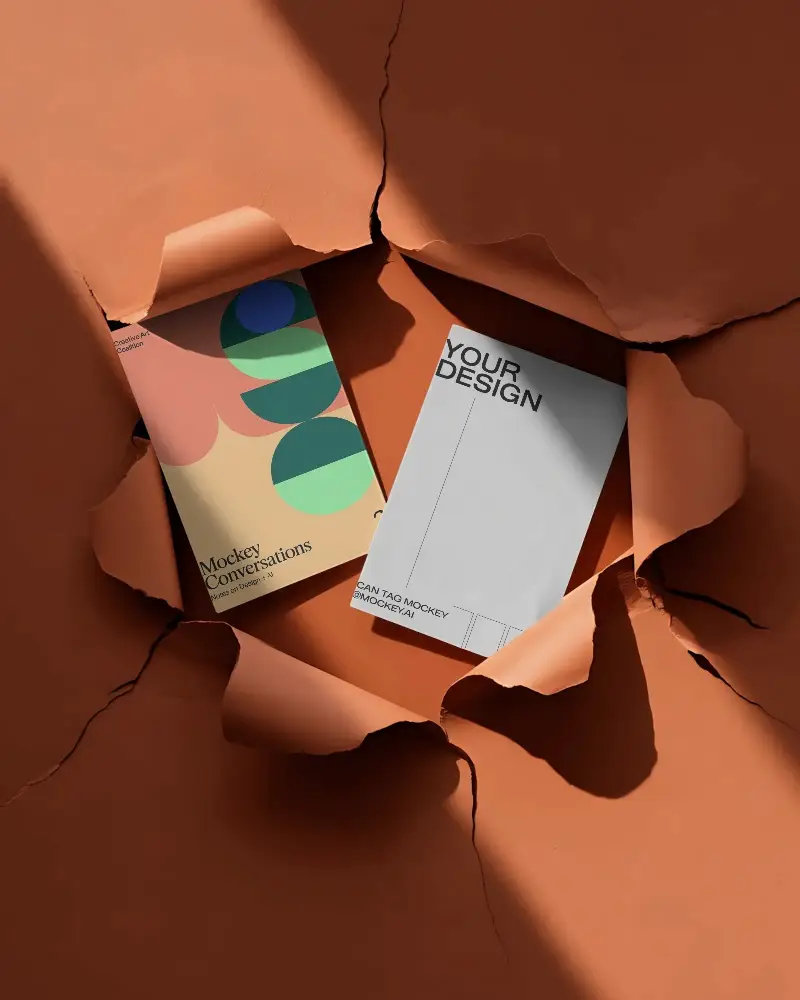 Modern Flyer Mockup With Ripped Paper Background For Creative Presentation And Marketing