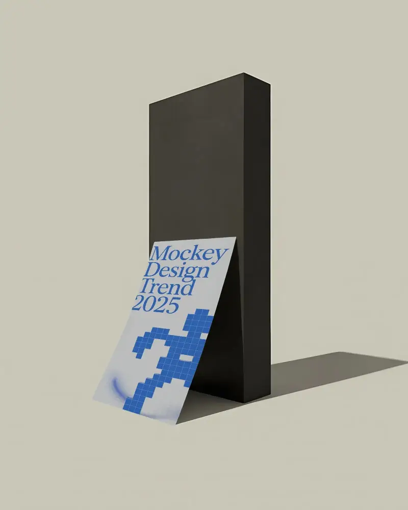 Sleek Modern Flyer Mockup Display With Standing And Leaning Paper Layout For Design Presentations