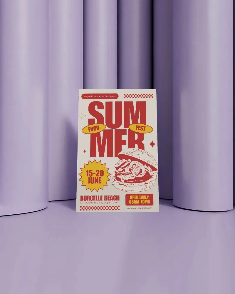 Modern Flyer Mockup With Smooth Curved Background For Minimalist Presentation Use