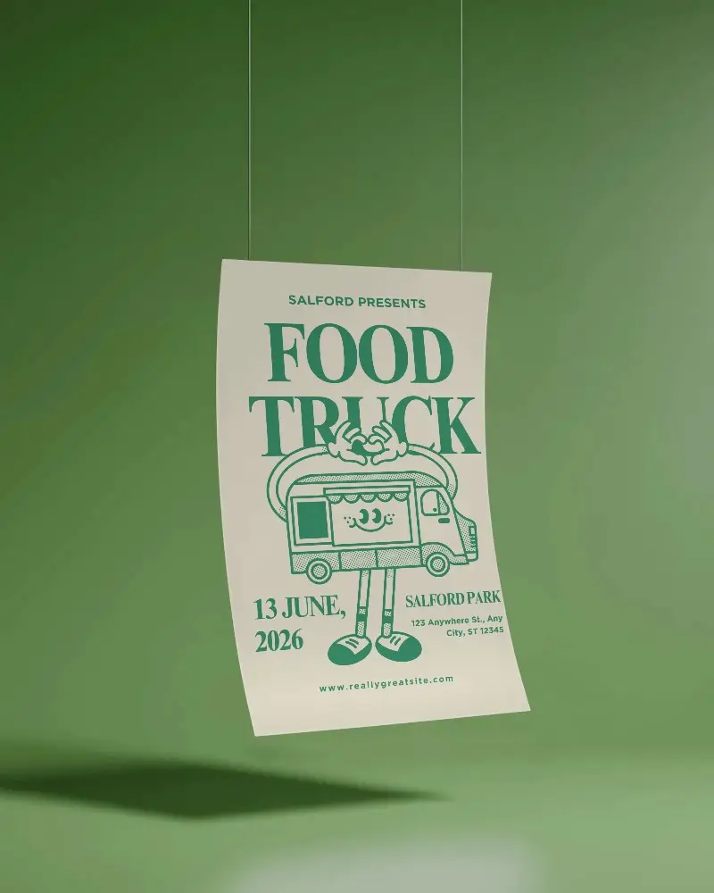 Hanging Minimalist Flyer Mockup For Clean Branding And Professional Presentation Pages