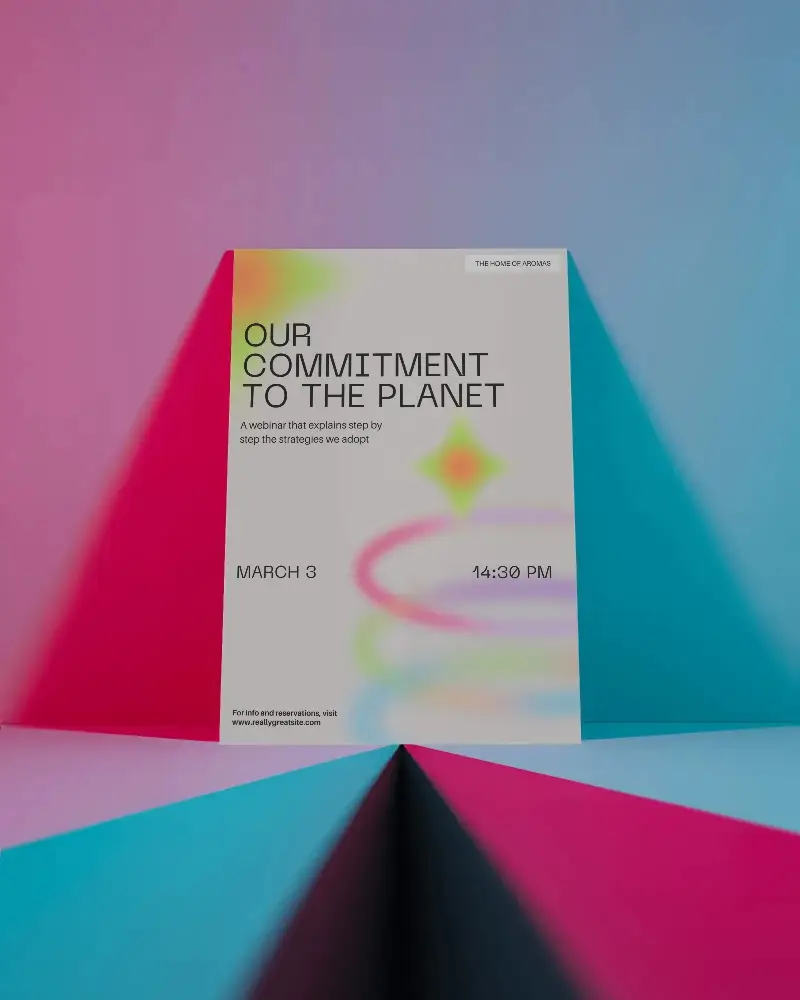 Minimalist Flyer Mockup With Geometric Shadow Background Perfect For Modern Designs
