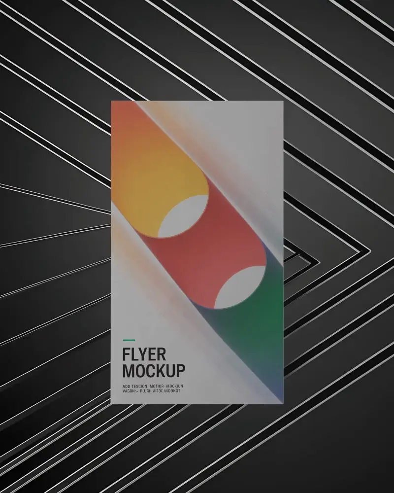 Minimalistic Flyer Mockup With Geometric Background For Branding Presentation