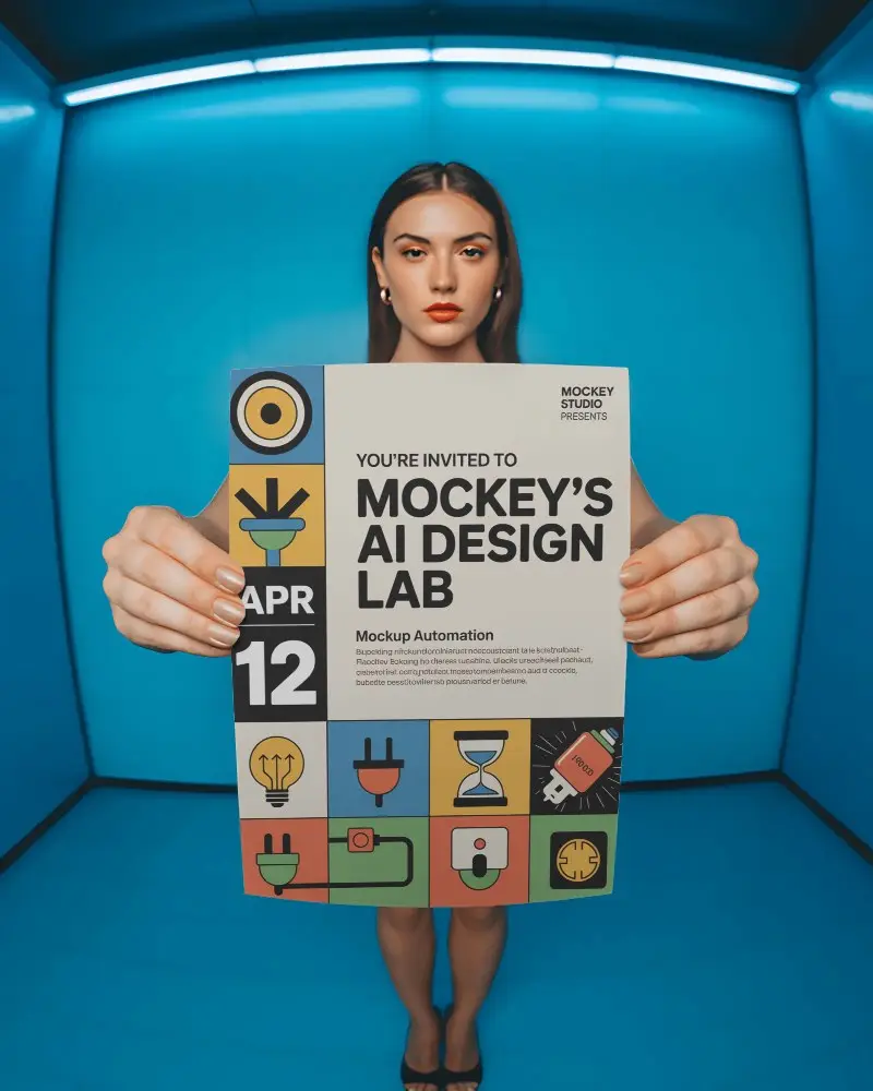 Modern Flyer Mockup With Person Holding Blank Paper For Creative Promotion