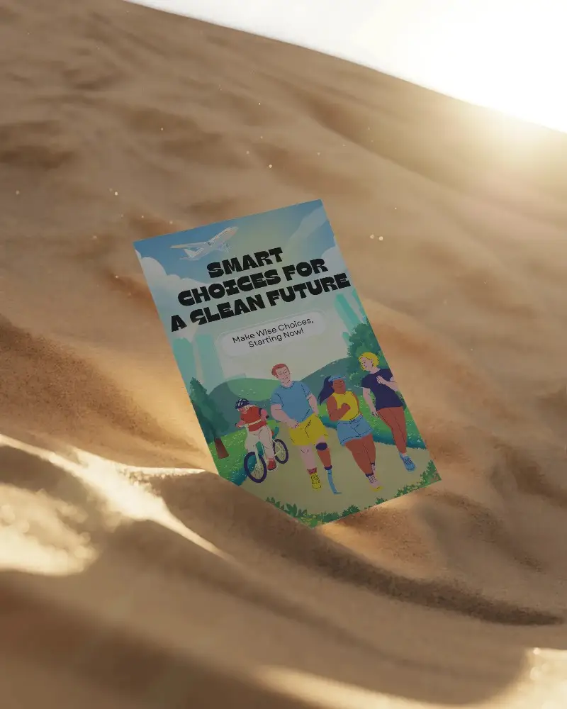 Minimalist Flyer Mockup With Sandy Beach Background For Outdoor Themed Design
