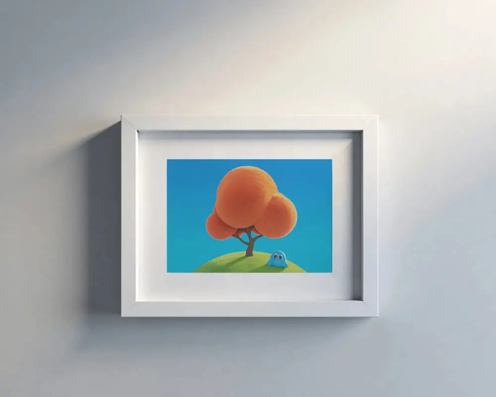 Minimal Photo Frame Mockup With Clean Border And Soft Directional Lighting Edge Definition
