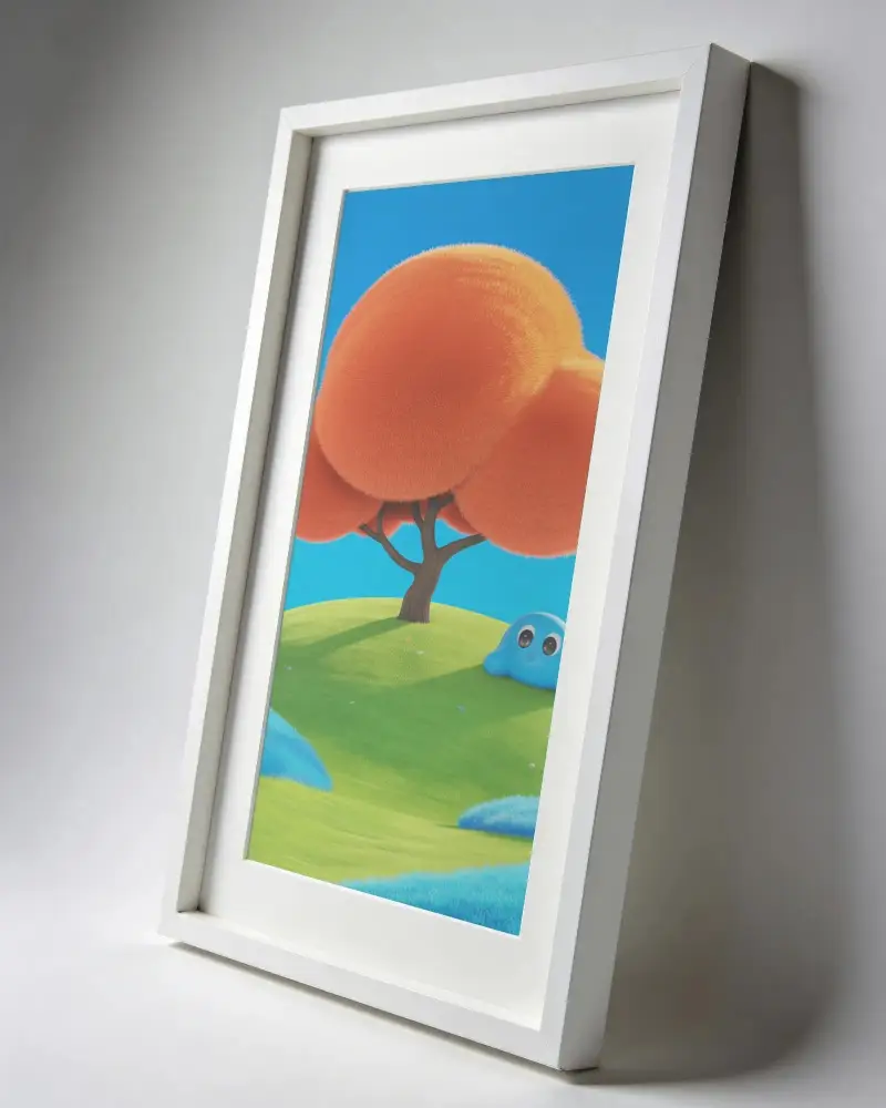 Vertical Frame Mockup For Wall Hanging And Custom Art Display With Clean Lines