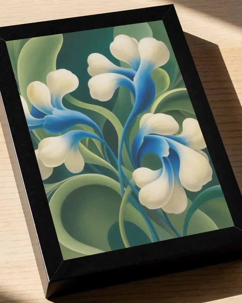Modern Minimalist Frame Mockup On Wooden Table For Artwork Display And Photography Use