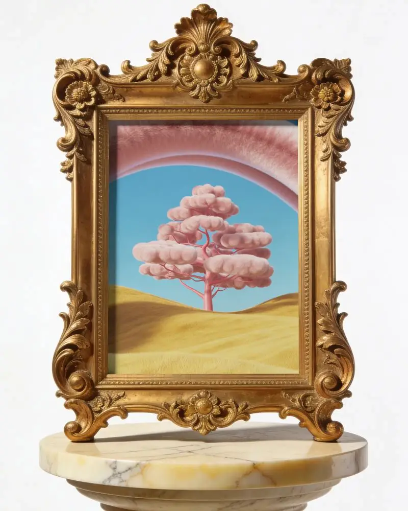 Decorative Ornamental Frame Mockup With Intricate Scrollwork For Premium Art Display