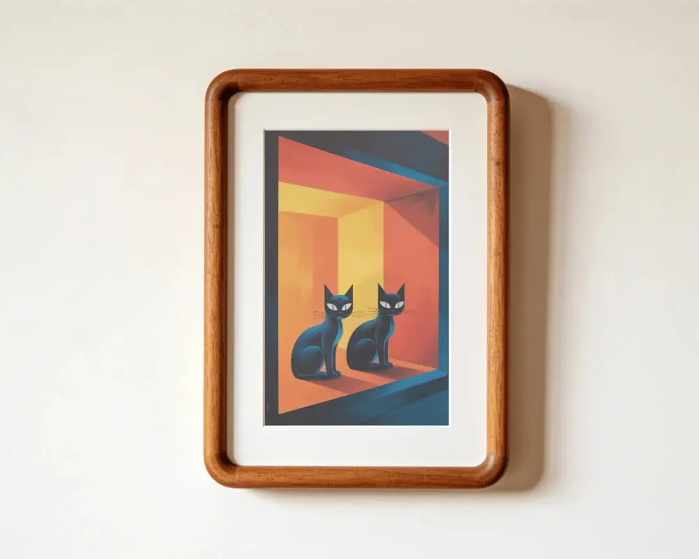 Minimalist Rounded Corner Wooden Frame For Modern Wall Art Display And Photography