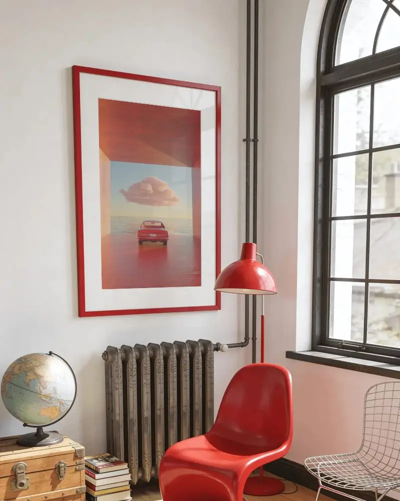 Modern Living Room Frame Mockup With Industrial Window Minimalist Interior Design