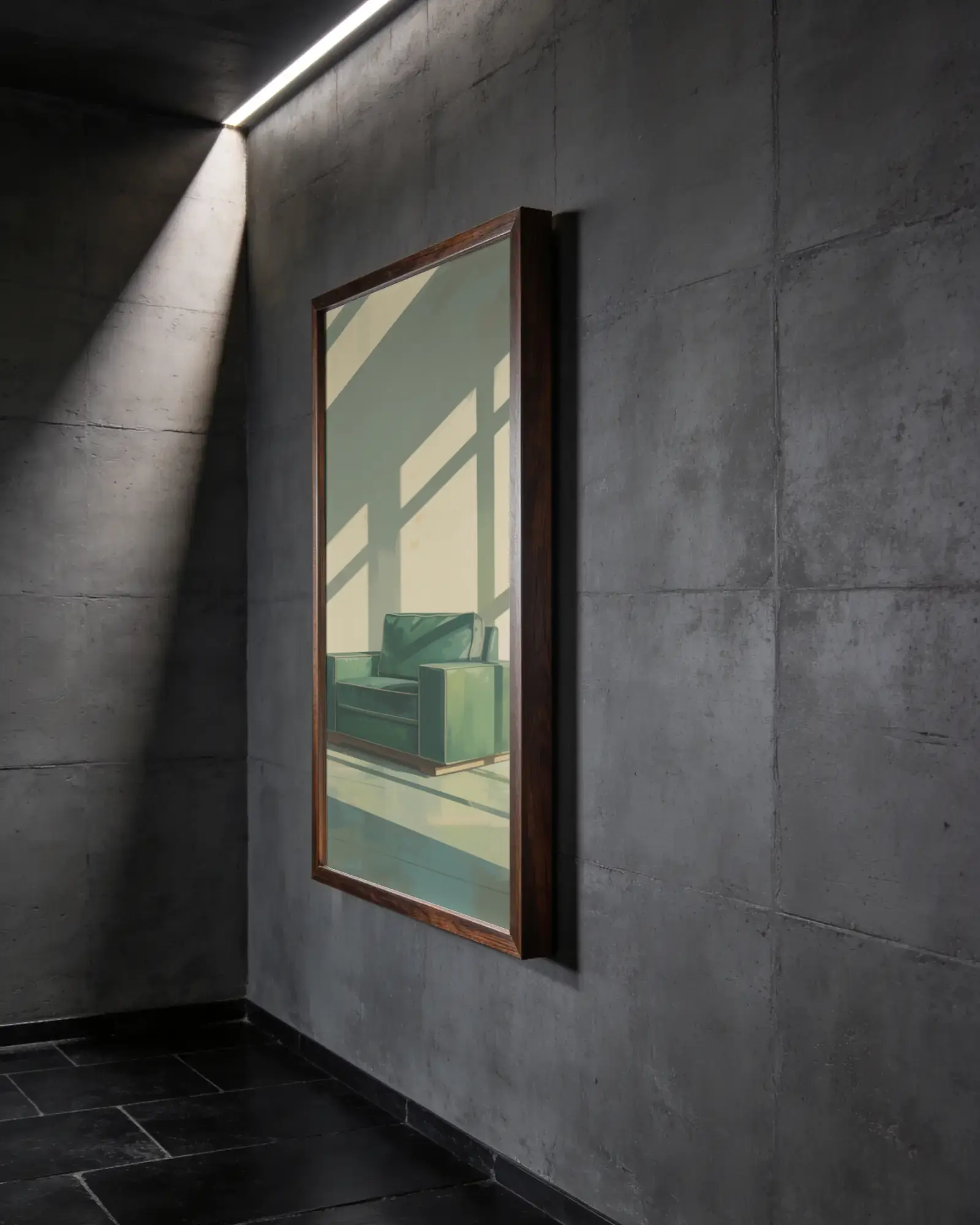 Modern Wall Frame Mockup Perfect For Showcasing Artwork Or Photography Displays