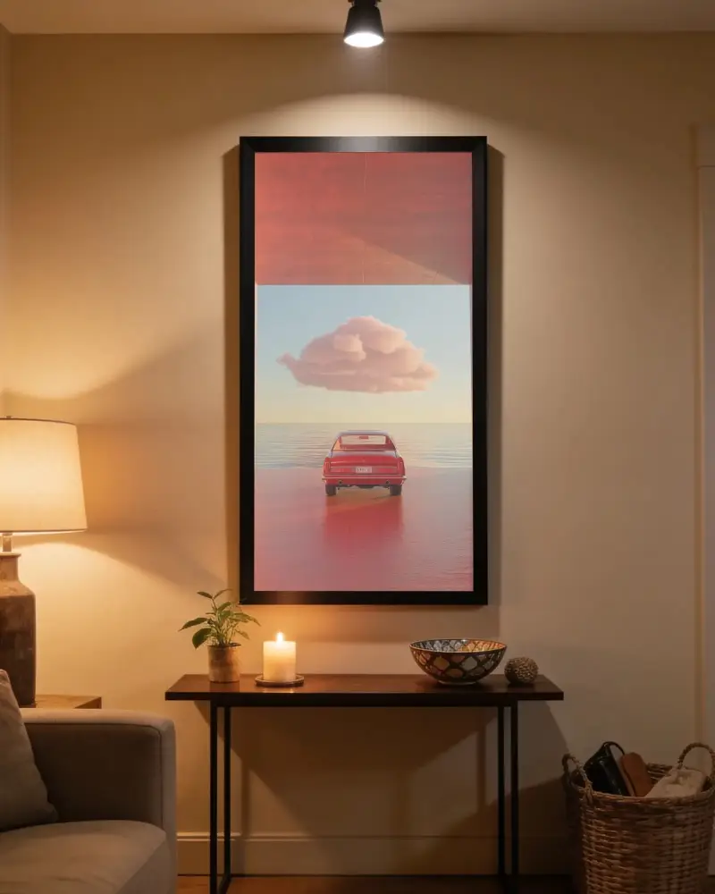 Modern Minimalist Wall Frame Mockup For Home Decor And Art Display In Living Room Setting
