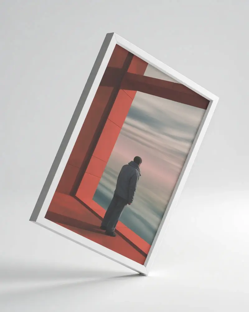 Modern Angled Minimalist Picture Frame Mockup For Art Showcase And Print Display Creative