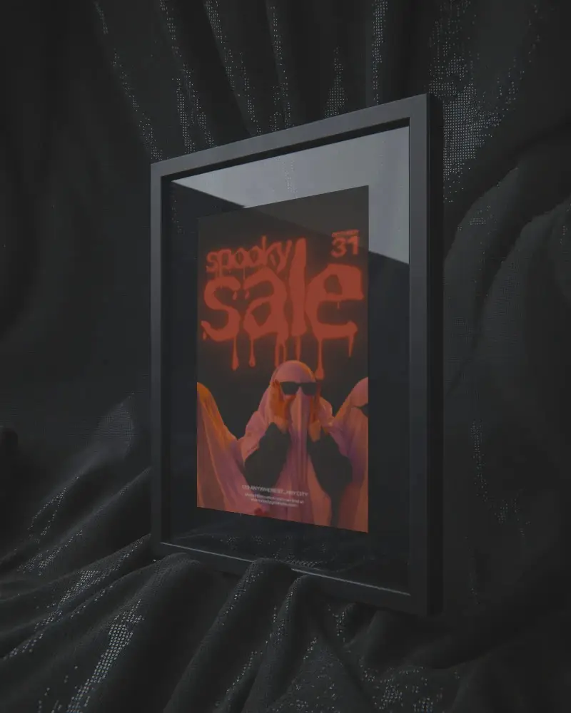 Modern Black Square Photo Frame Mockup For Minimalist Wall Decoration