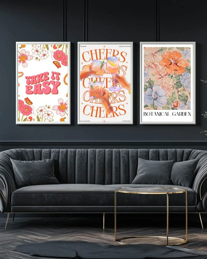 Frame Mockup Cheers Cocktail Toast Illustration With Bold Lettering Orange Tones Energetic And Celebratory Style 0199