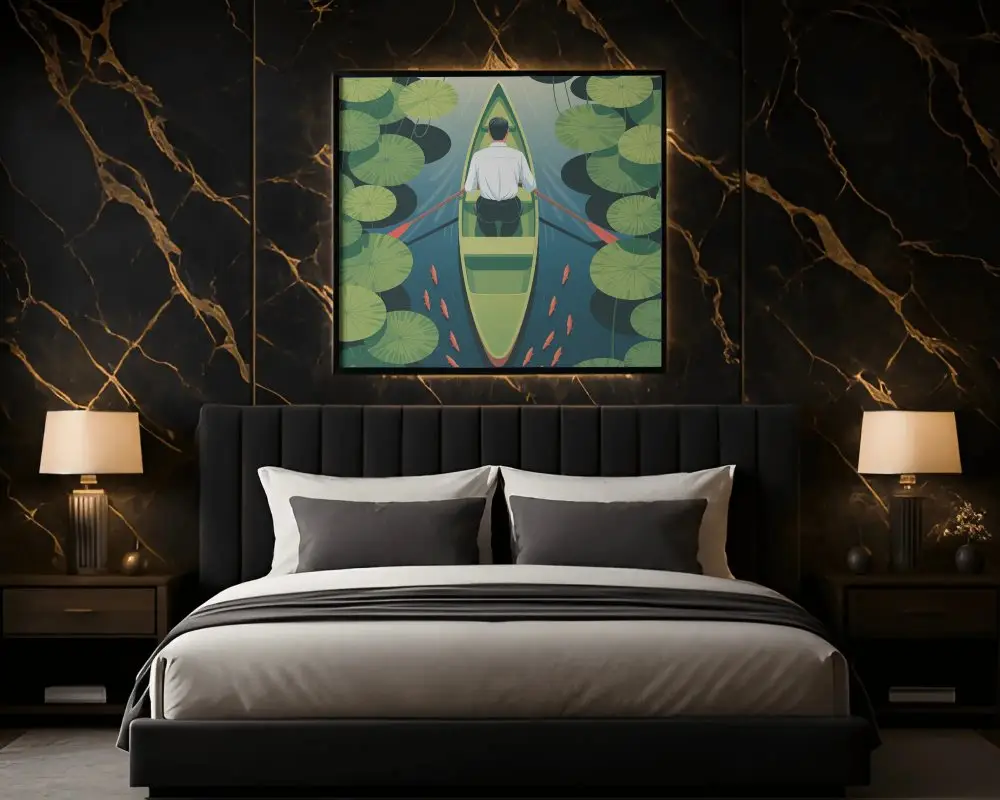 Elegant Bedroom With Wall Frame Mockup For Home Decor And Design Ideas