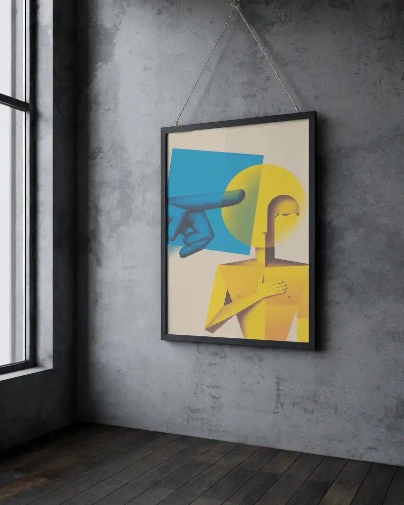 modern-minimalist-wall-frame-mockup-hanging-on-textured-concrete-wall-dark-wood-floor-light