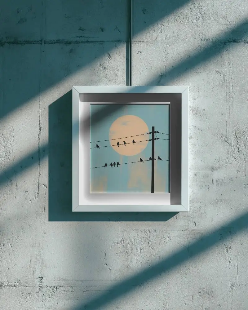 Stylish Square Frame Mockup On Textured Wall Capturing Dynamic Shadow Play And Depth