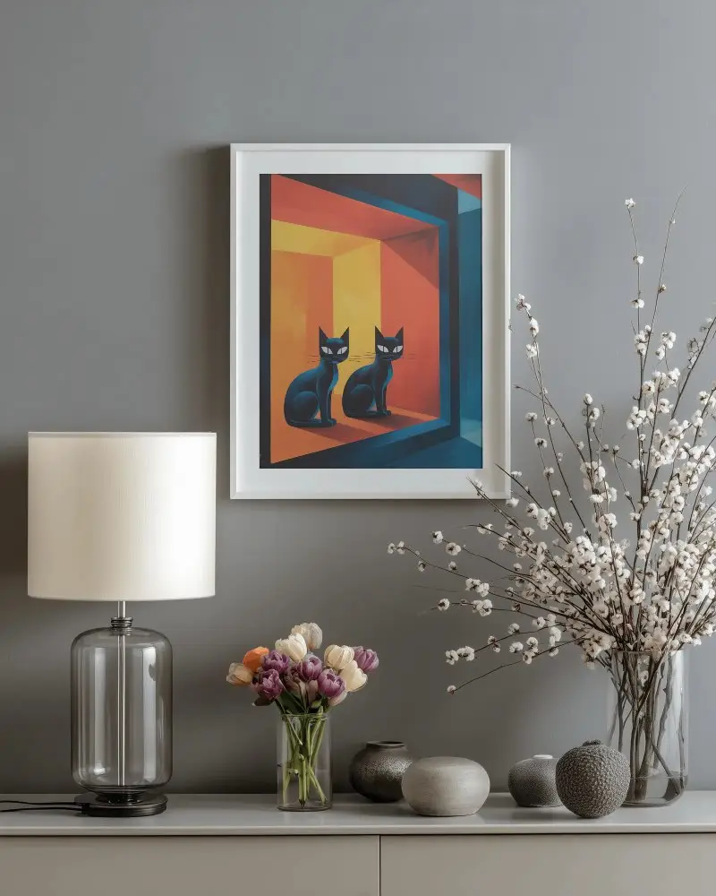 modern-wall-frame-mockup-with-elegant-table-lamp-and-floral-vase-arrangement-for-decor