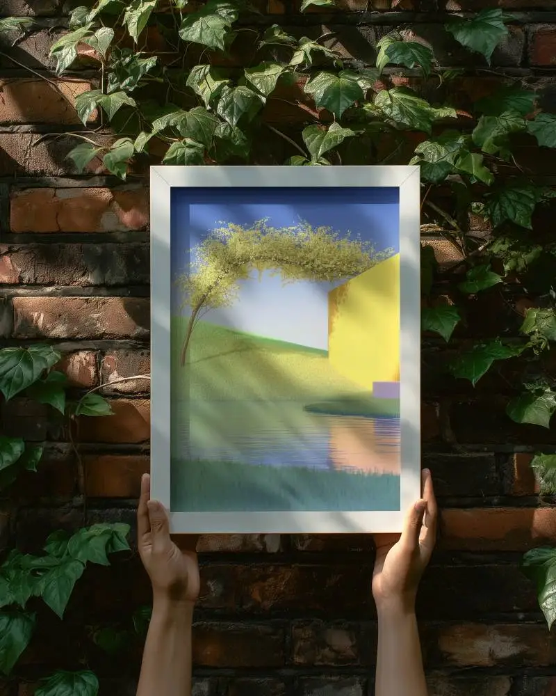 minimalist-blank-frame-mockup-outdoor-natural-light-shadow-play-nature-inspired-design-template