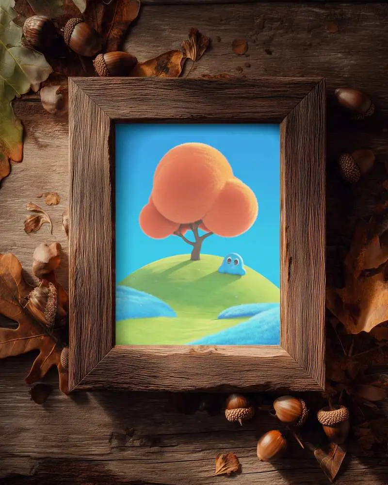 vintage-style-wood-frame-mockup-with-natural-elements-for-fall-themed-display-presentation