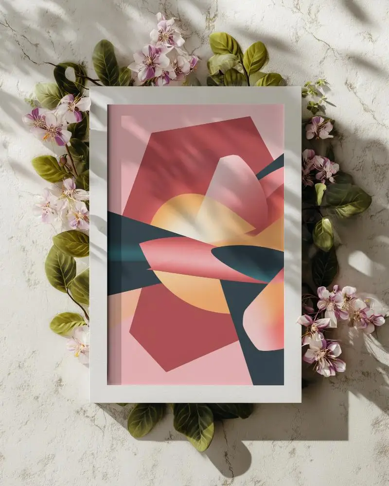 elegant-floral-frame-mockup-with-natural-leaves-and-shadows-for-artwork-display