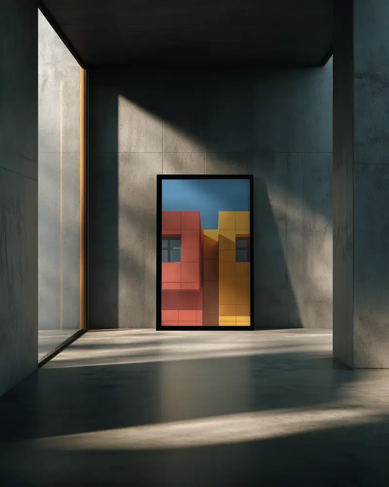vertical-wall-standing-frame-mockup-in-contemporary-architectural-space