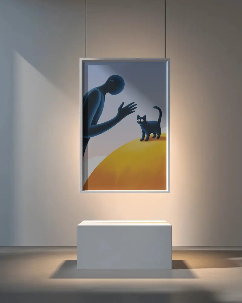Minimalist Hanging Frame Mockup For Modern Gallery Or Art Display Design Ideas