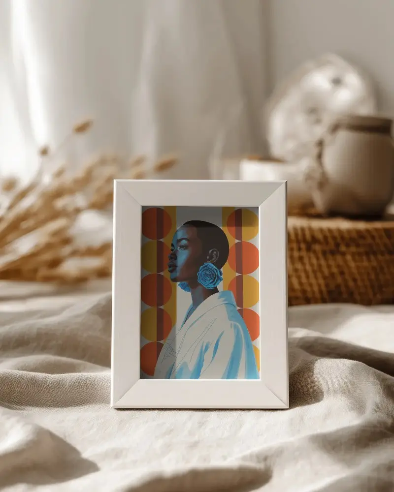 Elegant Photo Frame Mockup On Soft Texture Background Home Decor Accessory
