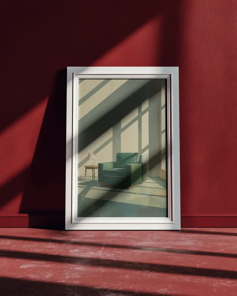 Elegant Minimalist Photo Frame Mockup With Natural Light Shadow Play Background