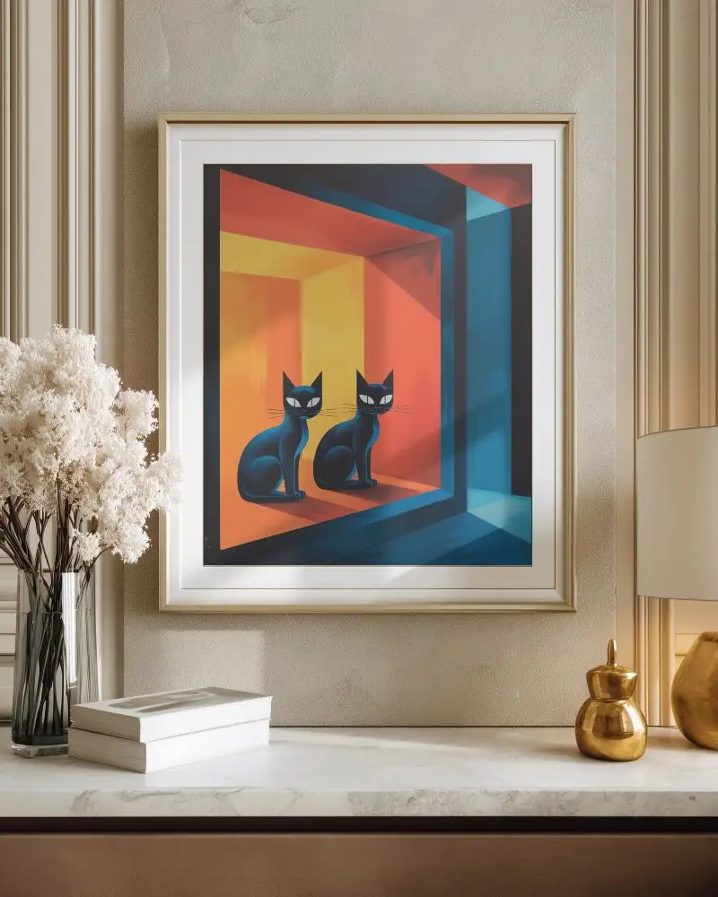 Stylish Gallery Wall Frame Mockup With Simple Matting For Luxury Interior Design