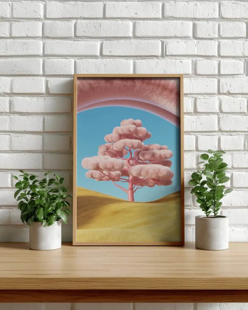 Minimalistic Frame Mockup With Scenic Indoor Plant Decoration For Modern Home Decor