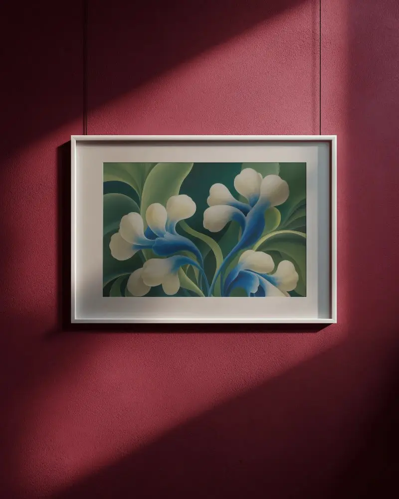 Minimalist Wall Frame Mockup Hanging On Textured Wall With Natural Light And Shadow Play