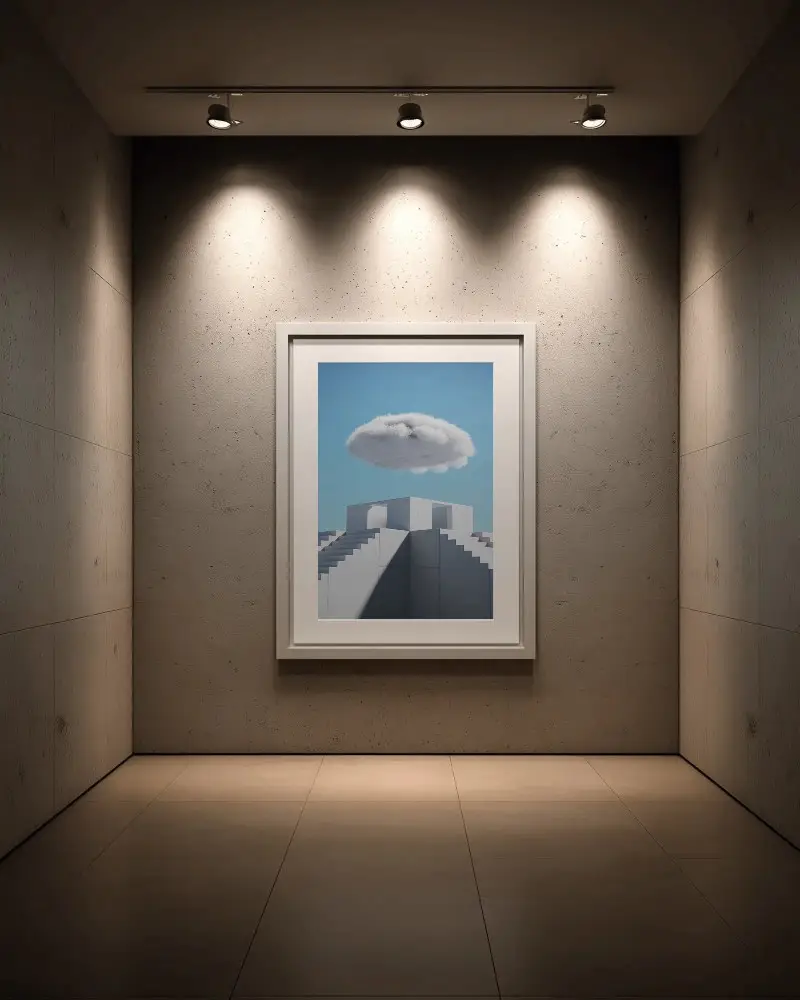 Elegant Gallery Frame Mockup With Soft Lighting For Artwork Showcase Promotion