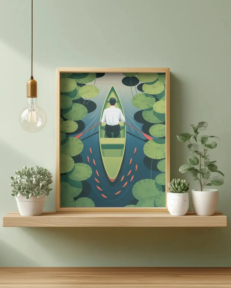 Modern Wall Frame Mockup With Plants And Light Interior Decor Inspiration