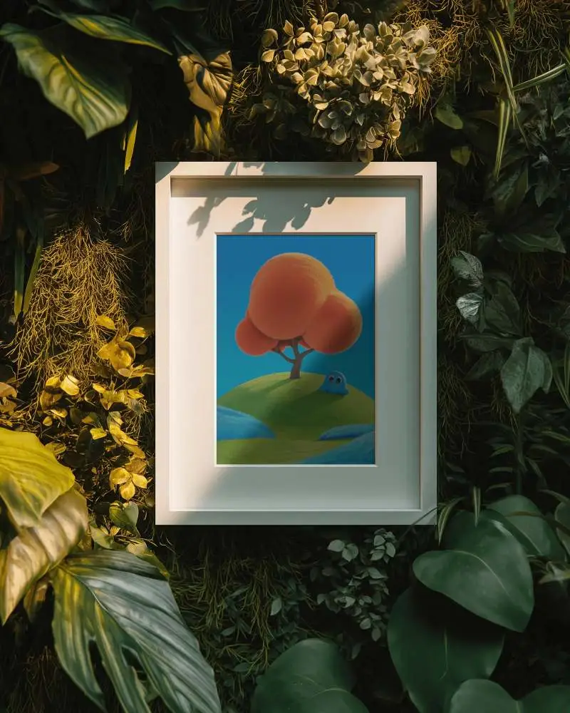 Modern Minimalist Frame Mockup Surrounded By Lush Plants For Nature Inspired Interiors