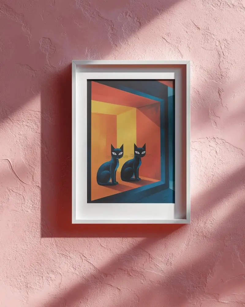 Wall Mounted Photo Frame Mockup With Deep Shadow On Rough Textured Background Design